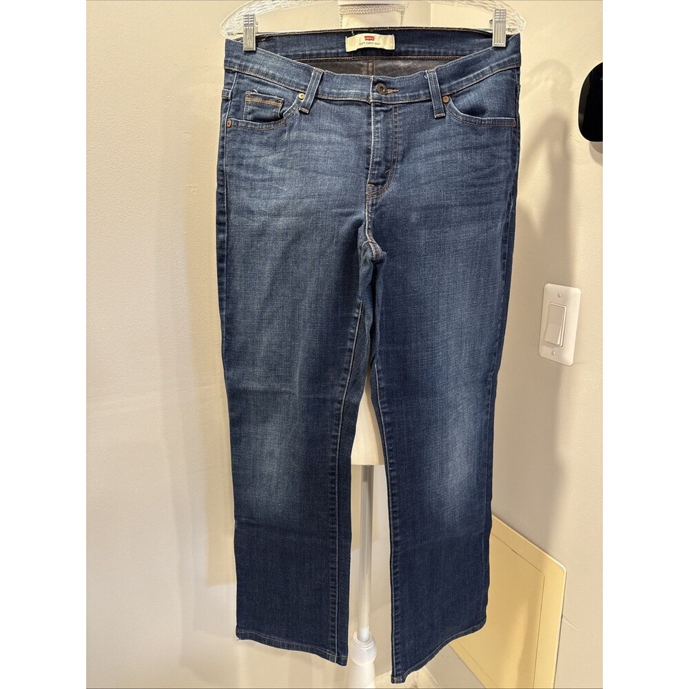 Levi's 529 Jeans Womens 14M Curvy Bootcut Stretch Mid Rise Western Dark Wash